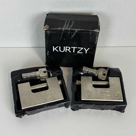 Kurtzy 2-pack Steel Padlocks 1kg 12mm Shackle 10 Keys NIP - Picture 1 of 3